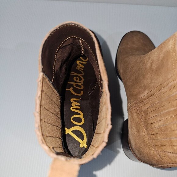 Sam Edelman Kaiti Zip Ankle Bootie Womens 7 Brown Suede Low Heel Western NEW - Picture 8 of 12